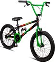Ver imagem 1 de Bicicleta Aro 20 Bmx Infantil Flay Aro Aero Freio V-brake Menino 6, 7, 8, 9, 10 + Anos - Preto+verde