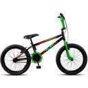 Ver imagem 2 de Bicicleta Aro 20 Bmx Infantil Flay Aro Aero Freio V-brake Menino 6, 7, 8, 9, 10 + Anos - Preto+verde