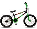 Ver imagem 2 de Bicicleta Aro 20 Bmx Infantil Flay Aro Aero Freio V-brake Menino 6, 7, 8, 9, 10 + Anos - Preto+verde