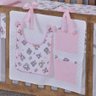 Porta Treco e Fralda Organizador Quarto de Bebê Menino Menina 1 Peça com Laço:urso Rosa - 1