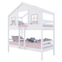 Ver imagem 2 de Beliche Casinha Dos Sonhos Madeira Maciça Branco/ Rosa Megamobilia