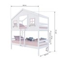 Ver imagem 3 de Beliche Casinha Dos Sonhos Madeira Maciça Branco/ Rosa Megamobilia