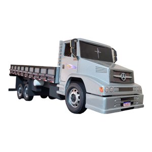 Caminhão Mb 1620 Truck Gigante Carroceria Madeira Miniatura - Prata