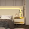 Cabeceira com Led e Mesa de Cabeceira 140/160/195 Innova Off White - Gelius - 7