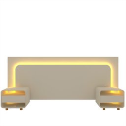 Cabeceira com Led e Mesa de Cabeceira 140/160/195 Innova Off White - Gelius - 9