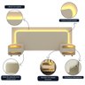 Cabeceira com Led e Mesa de Cabeceira 140/160/195 Innova Off White - Gelius - 2