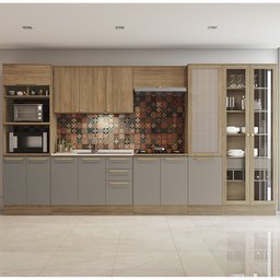 Cozinha Completa Planejada 4,00m 08pc Linha Botanic Cj14-002 Kappesberg - Nogueira/fendi - 1