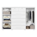 Ver imagem 7 de Cômoda Sapateira para Quarto 160cm 2 Portas 7 Gavetas Fontaine A02 Branco Fosco - Mpozenato
