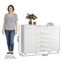 Ver imagem 5 de Cômoda Sapateira para Quarto 160cm 2 Portas 7 Gavetas Fontaine A02 Branco Fosco - Mpozenato