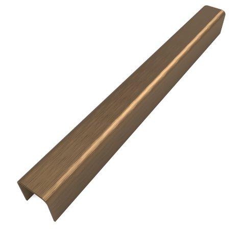 Perfil Listelo "u", Aço Inox 304, Escovado, Marrom - 9 X 15 X 9 X 2000 Mm