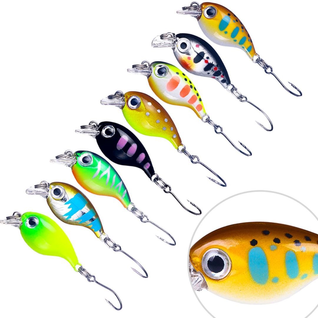 Kit 8 Isca Artificial Crankbait 3.6cm 2.1gr Tilapia Tucunaré - 1