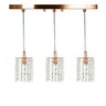 Lustre Pendente Clearcast Triplo Cristal Legitimo New Cobre - 2