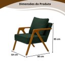 Ver imagem 2 de Conjunto 2 Poltronas Decorativa Mona Luxo Sala de Estar e Decoração:verde