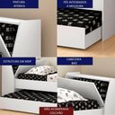 Ver imagem 3 de Cama Solteiro Bicama Cabeceira Bau 220x88 Bb28 Branco Dtall Branco
