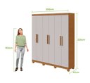 Ver imagem 7 de Guarda-Roupas Casal 6 Portas 3 Gavetas Jazz com Pés sem Espelho - Lp - Rei de Casa Amendoa Clean/Off