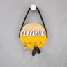 Porta-Chaves Em Pinus Amarelo Amor 17Cm - 1