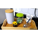 Ver mais imagens de Kit 2 Latas Porta Mantimento Tampa Bambu Açúcar e Café Cor:branca