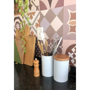 Ver imagem 4 de Kit 2 Latas Porta Mantimento Tampa Bambu Açúcar e Café Cor:branca