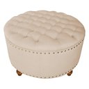 Ver imagem 1 de Puff Amora 60 Cm Suede Bege Slk Decor Amara