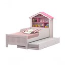 Ver imagem 2 de Cama Solteiro Princesa Branca e Rosa com Auxiliar Vitamov