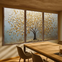 Ver imagem 1 de Quadro Abstrato Árvore da Vida Essência Dourada Prosperidade