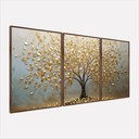 Ver imagem 2 de Quadro Abstrato Árvore da Vida Essência Dourada Prosperidade