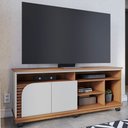 Ver imagem 1 de Rack para Sala Bancada de Tv 65 Pol 150cm Madrid C05 Freijó/off White Matte - Mpozenato