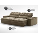 Ver imagem 5 de Sofá com Porta Copos e Carregador Usb Ret Rec Luke 2,10m Veludocristal Castor - Netsofas
