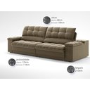 Ver imagem 3 de Sofá com Porta Copos e Carregador Usb Ret Rec Luke 2,10m Veludocristal Castor - Netsofas