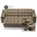 Ver imagem 7 de Sofá com Porta Copos e Carregador Usb Ret Rec Luke 2,10m Veludocristal Castor - Netsofas