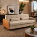 Ver imagem 7 de Sofa Cama com Bau 3 em 1 D26 205x92 Ipanema Bege Luxury