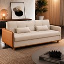 Ver imagem 1 de Sofa Cama com Bau 3 em 1 D26 205x92 Ipanema Bege Luxury