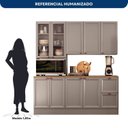 Ver imagem 4 de Cozinha Modulada Compacta Americana 3 Peças Paneleiro Duplo com Balcão Tampo Unna Griss