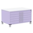 Ver imagem 1 de Mapoteca 5 Gavetas Pandin 120 Cm (larg) Inmetro Tampo Mdp Branco Estrutura e Gavetas em Aço Lilás