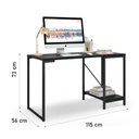 Ver imagem 3 de Mesa Escrivaninha para Escritório ou Quarto Home Office Estilo Industrial Tokyo Gamer