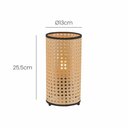 Ver imagem 2 de Luminária de Mesa Abajur Fibra Vime Sintético Artesanal Quarto Cabeceira Sala