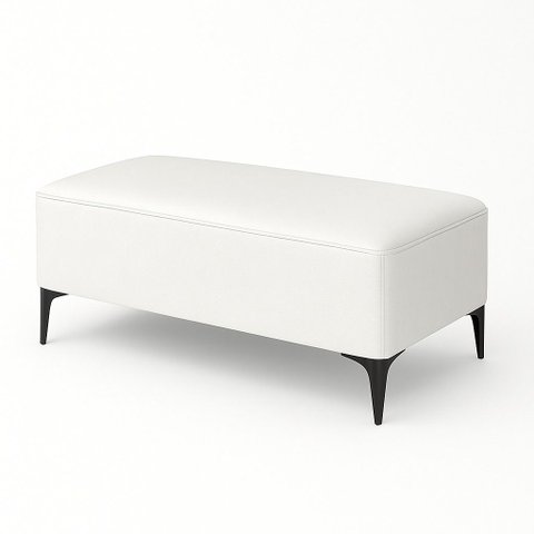 Banqueta Vegas Puff para Sala Quarto Closet Courino Branco
