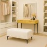 Banqueta Vegas Puff para Sala Quarto Closet Courino Branco - 3