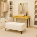 Ver imagem 3 de Banqueta Vegas Puff para Sala Quarto Closet Courino Branco