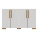 Ver imagem 7 de Aparador Buffet 4 Portas com Pés Quadrados Viena Multimóveis V3607 Branco/Natural