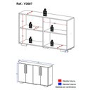Ver imagem 5 de Aparador Buffet 4 Portas com Pés Quadrados Viena Multimóveis V3607 Branco/Natural