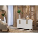 Ver mais imagens de Aparador Buffet 4 Portas com Pés Quadrados Viena Multimóveis V3607 Branco/Natural
