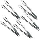 Ver imagem 1 de Kit 5 Pegadores Inox 30cm Tramontina Utilitá Cabo Emborrachado Cinza Carne Legumes