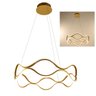 Lustre Luminaria Pendente Ondas Infinito 3 em 1 Dourado Led 52W Arco Aneis Sala Quarto Recepçao Come - 1