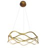 Lustre Luminaria Pendente Ondas Infinito 3 em 1 Dourado Led 52W Arco Aneis Sala Quarto Recepçao Come - 11