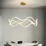 Lustre Luminaria Pendente Ondas Infinito 3 em 1 Dourado Led 52W Arco Aneis Sala Quarto Recepçao Come - 4