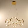 Lustre Luminaria Pendente Ondas Infinito 3 em 1 Dourado Led 52W Arco Aneis Sala Quarto Recepçao Come - 9