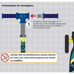 Patinete Infantil Scooter Pratic Kyn Azul com 3 Rodas e Regulagem para Guidão - 2