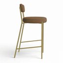 Ver imagem 5 de Banqueta Cozinha Média com Encosto Kit 3 Industrial Dourado Londres New Couro Flex D03 - D'Rossi