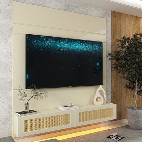 Home para TV até 65 Polegadas com LED 153cm x 217cm 100% MDF Luminare/Native